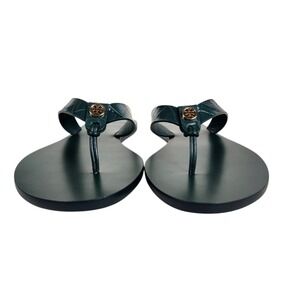 Tory Burch Norwood Thong Sandals Women Size 8 Green Croc Emboss Leather NIB